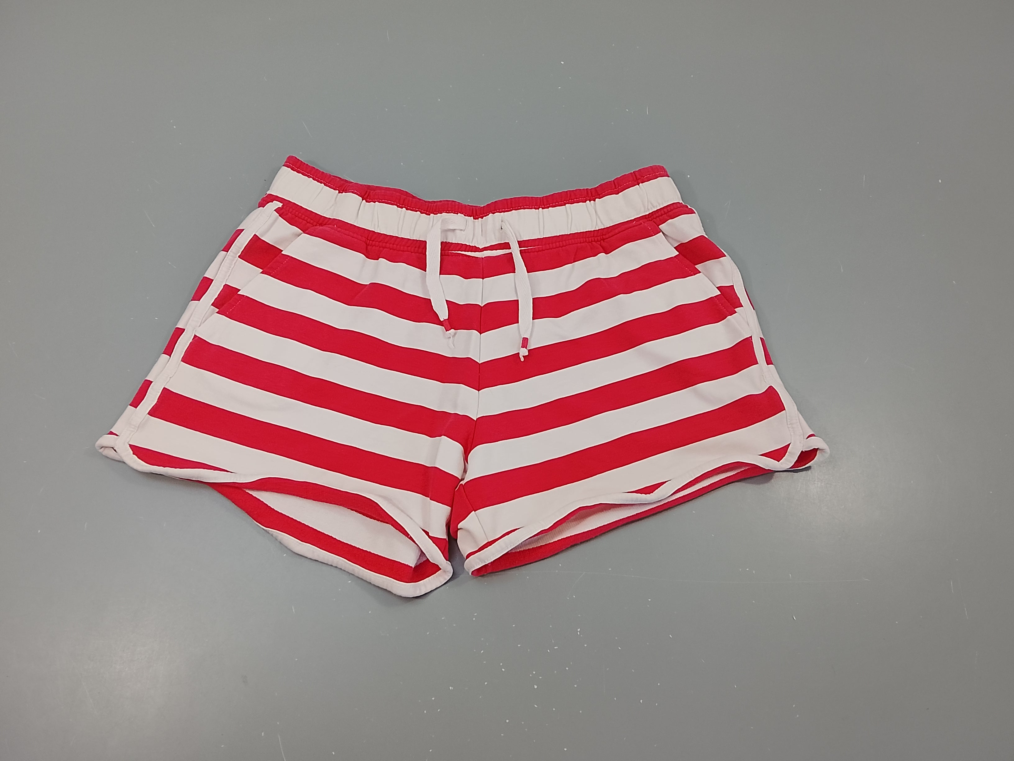 Short  jersey blanc rayé rose