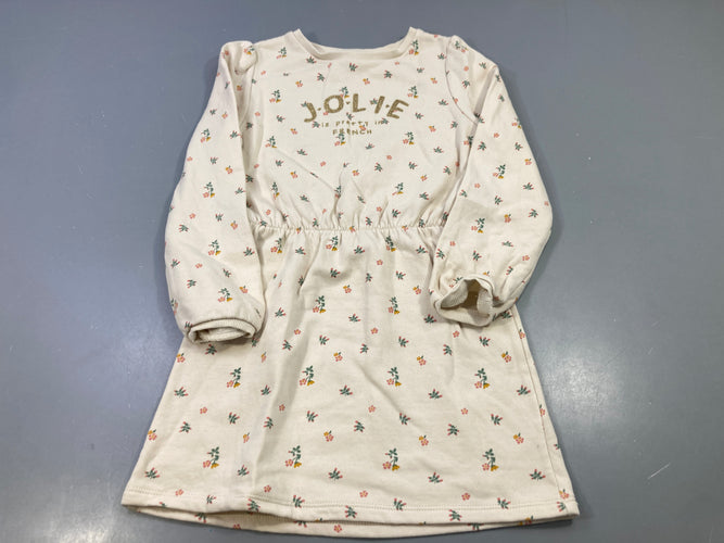 Robe m.l écrue à fleurs Jolie, moins cher chez Petit Kiwi