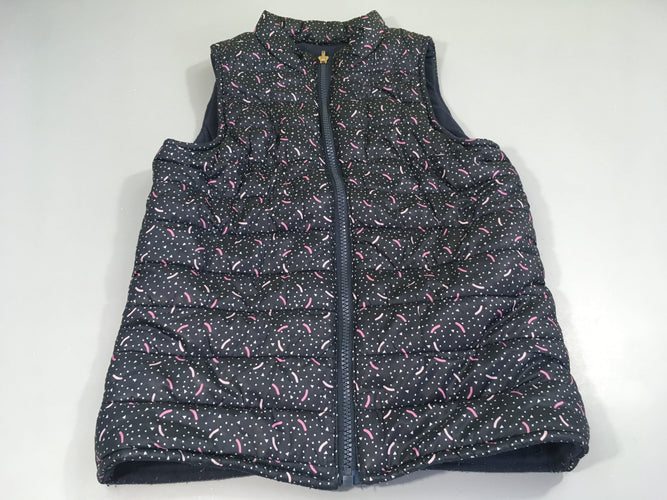 Bodywarmer anthracite motifs roses, moins cher chez Petit Kiwi