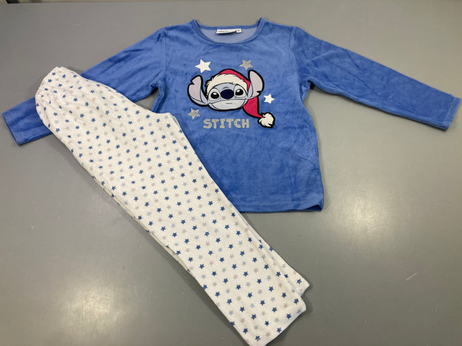 Pyjama 2pcs velours bleu Stitch, écru étoiles, moins cher chez Petit Kiwi