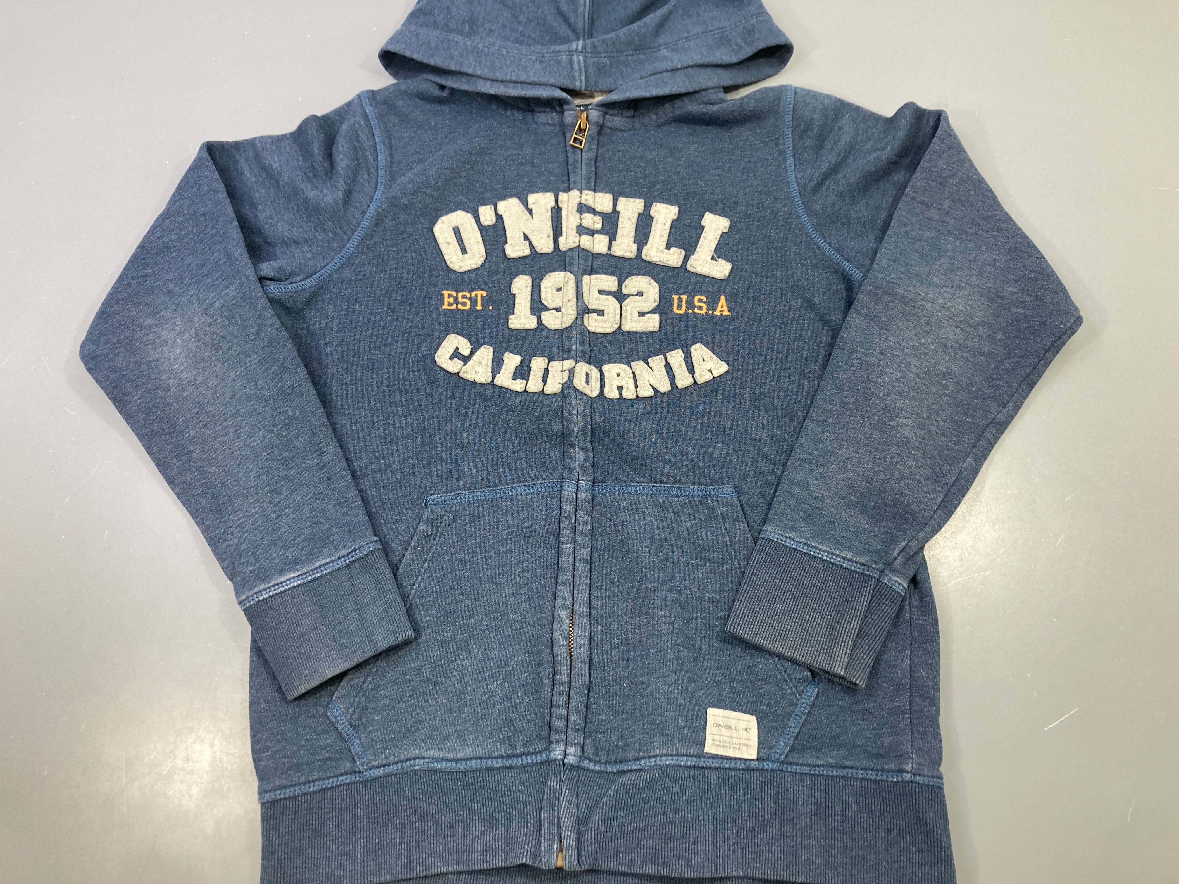 Sweat zippé capuche bleu délavé, O'Neill, bouloché