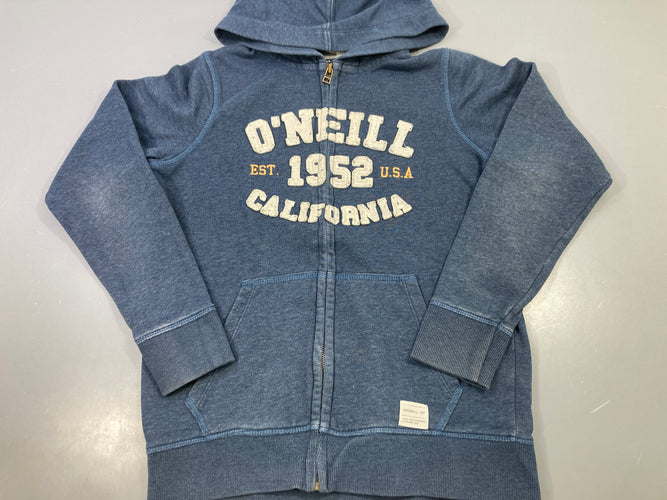 Sweat zippé capuche bleu délavé, O'Neill, bouloché, moins cher chez Petit Kiwi