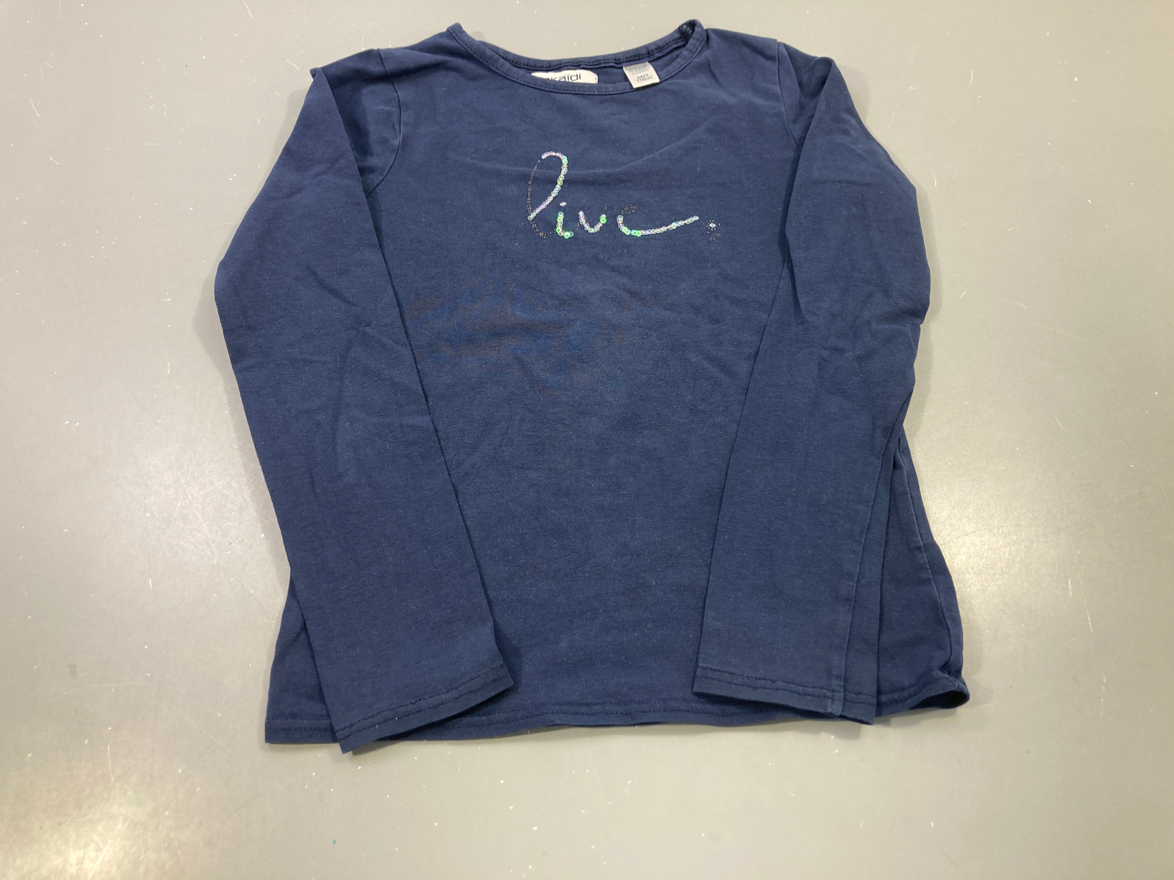 T-shirt m.l bleu marine, live sequins
