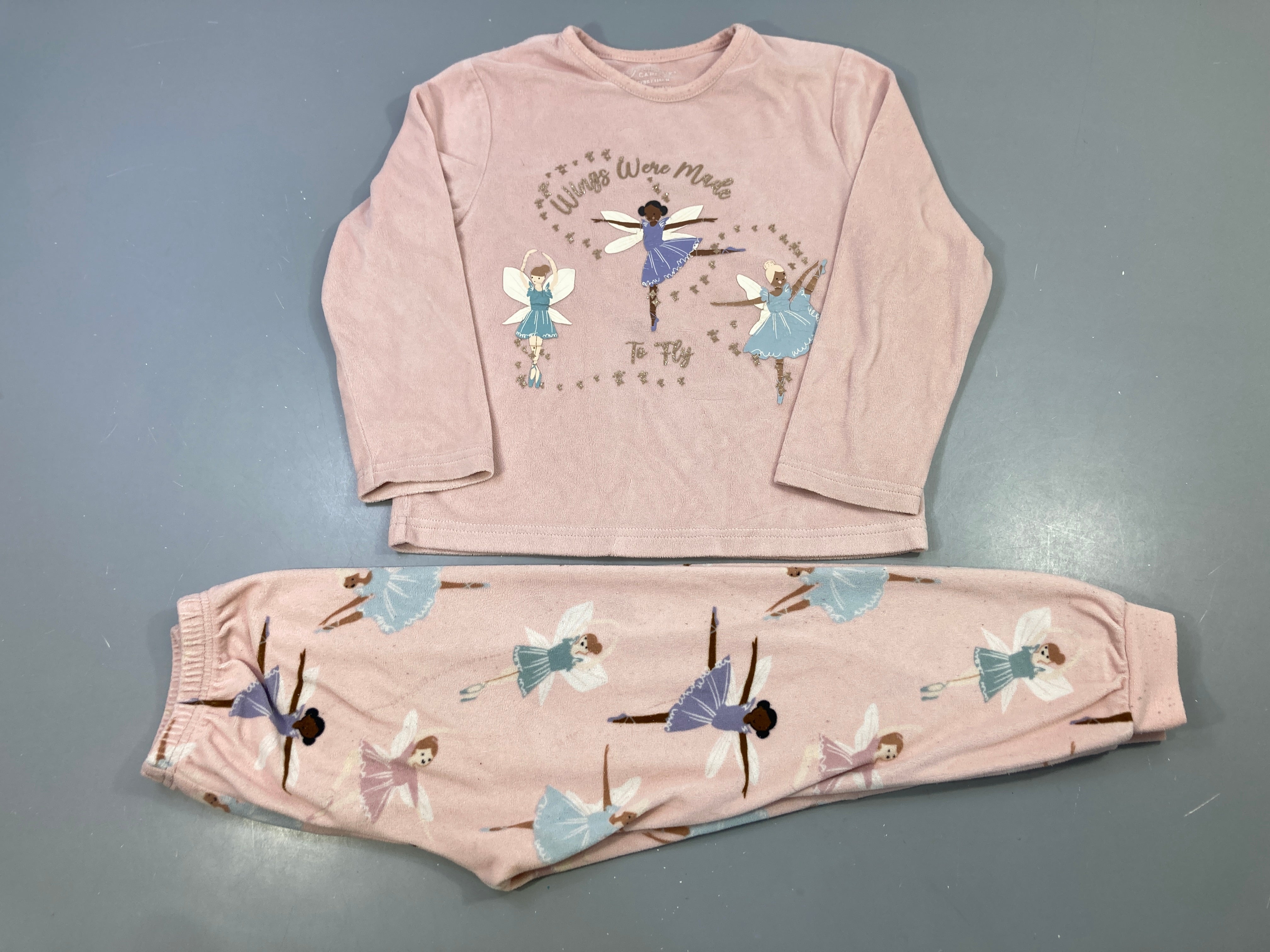 Pyjama 2pcs velours rose fées, Wings were made to fly