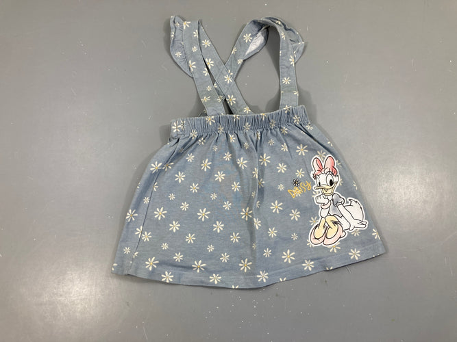 Jupe à bretelles jersey bleu clair paquerettes, moins cher chez Petit Kiwi