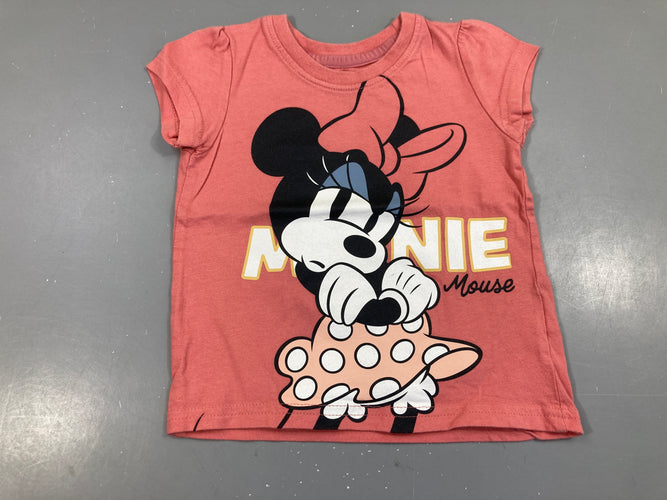 T-shirt m.c rose Minnie, moins cher chez Petit Kiwi
