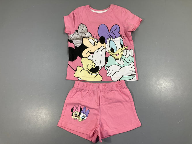 Pyjashort 2pcs jersey rose Minnie Daisy, moins cher chez Petit Kiwi