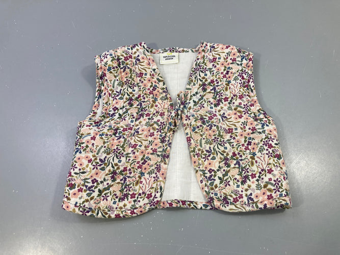 Gilet s.m fleuri matelassé, moins cher chez Petit Kiwi