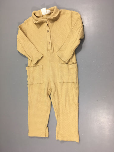 Combinaison m.l molleton col beige côtelé, moins cher chez Petit Kiwi
