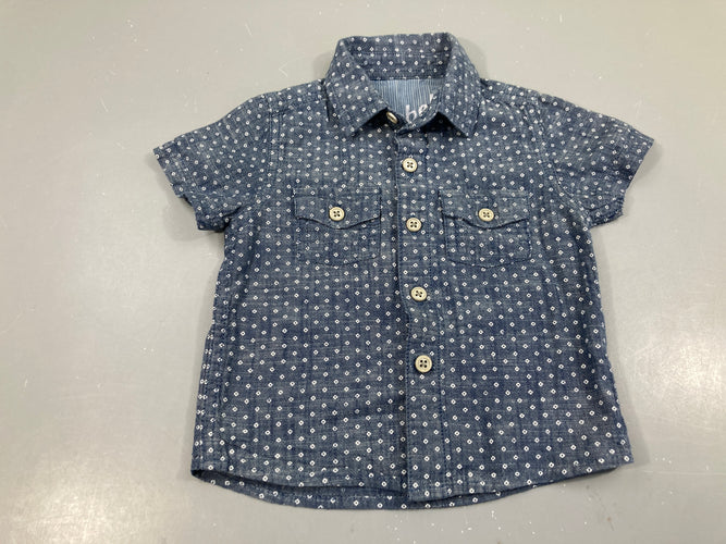 Chemise m.c denim losanges, moins cher chez Petit Kiwi