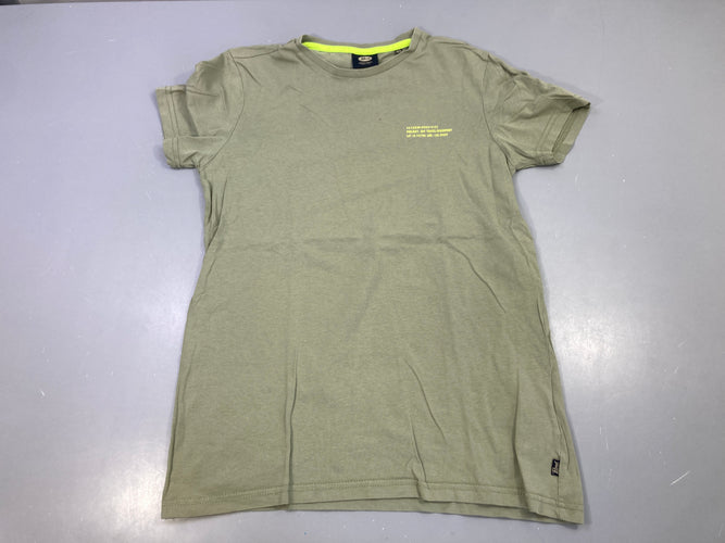 T-shirt m.c kaki logo jaune, moins cher chez Petit Kiwi