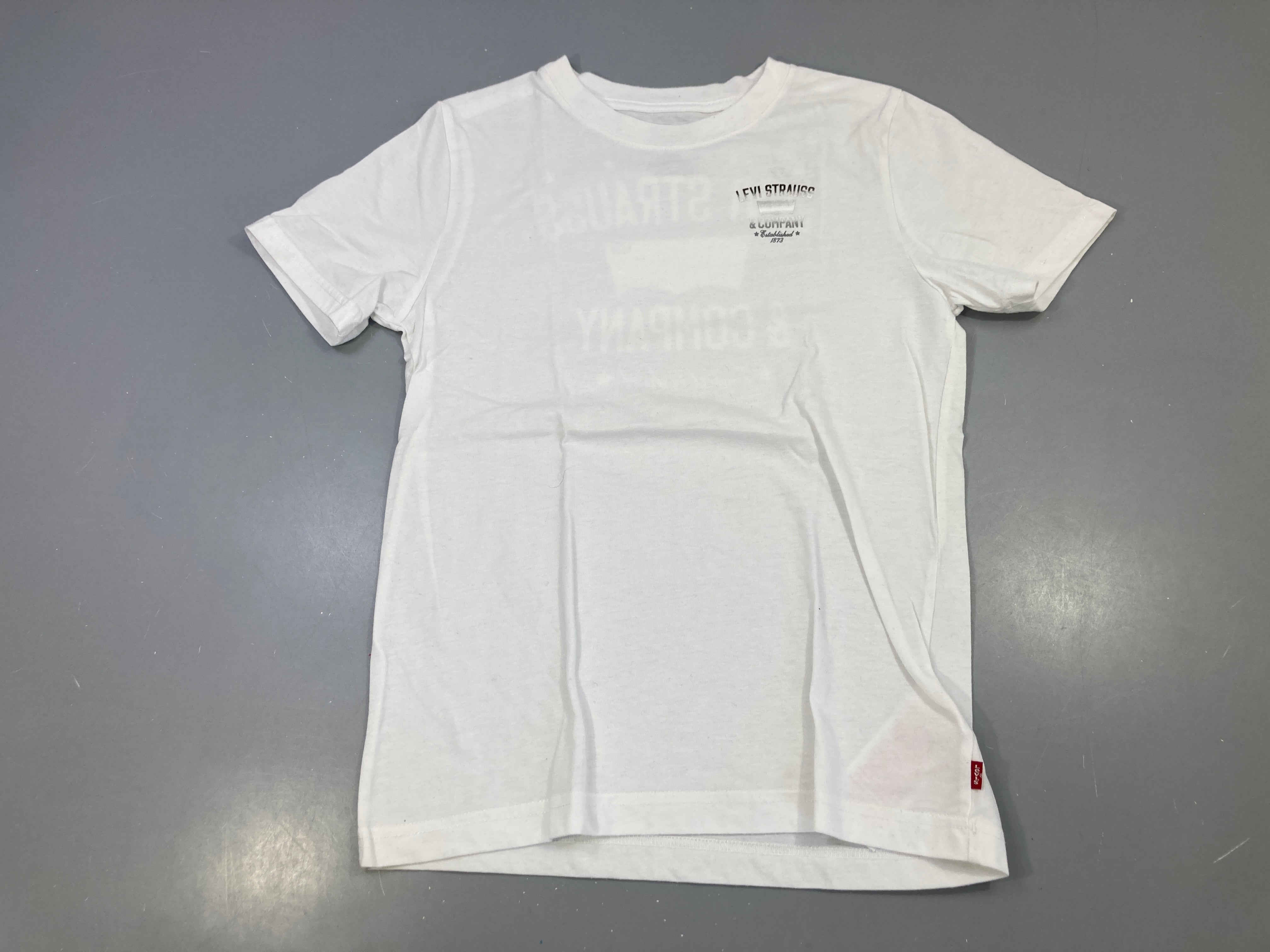 T-shirt m.c blanc logo, bouloché