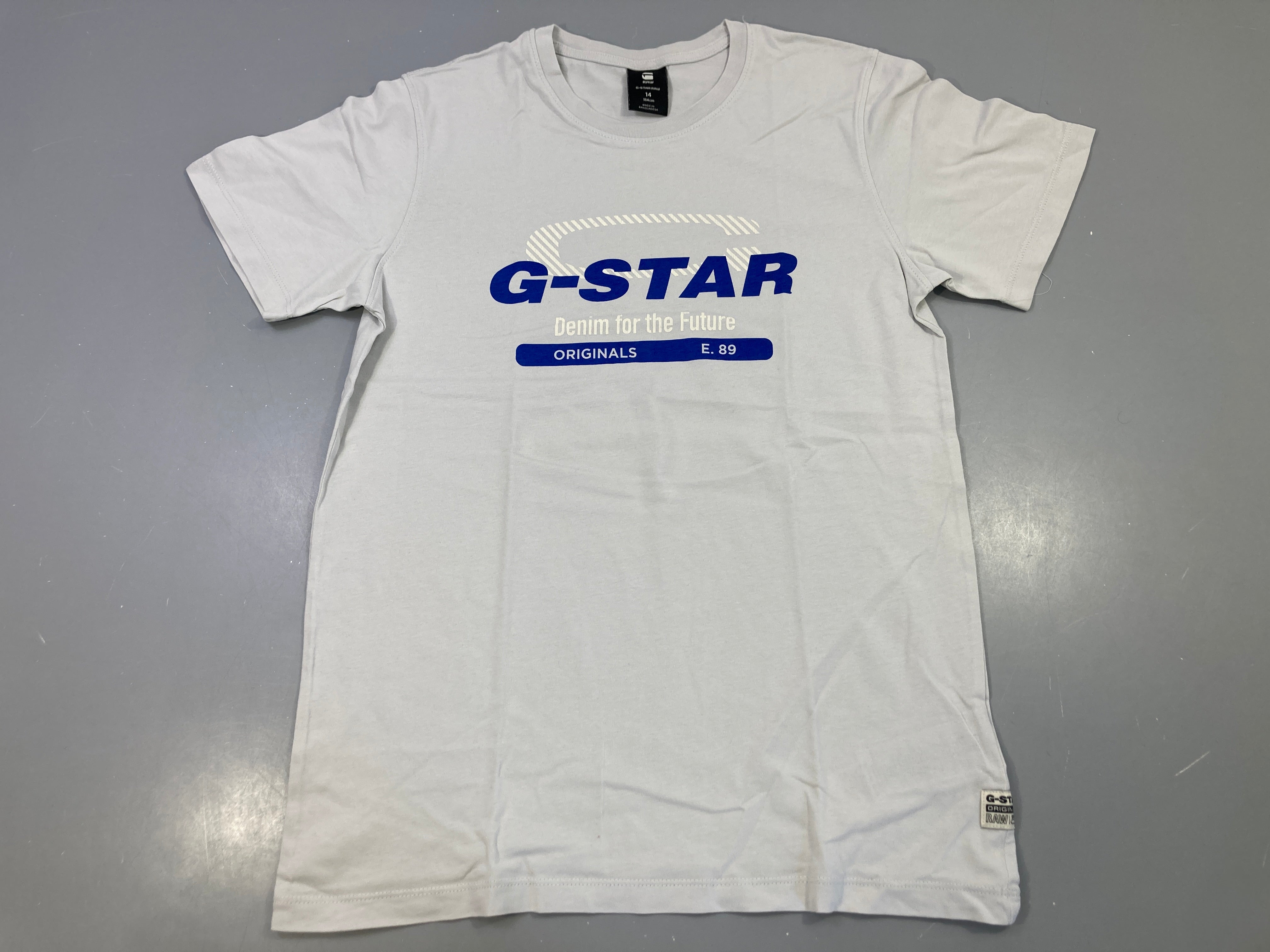 T-shirt m.c gris clair logo, G-Star, Raw