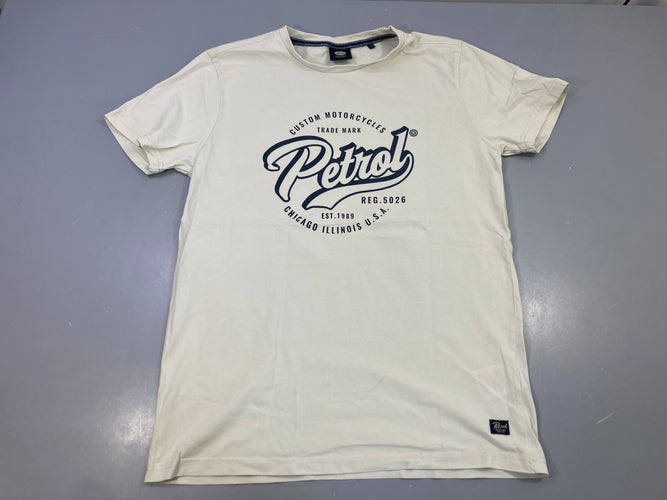 T-shirt m.c écru logo, moins cher chez Petit Kiwi