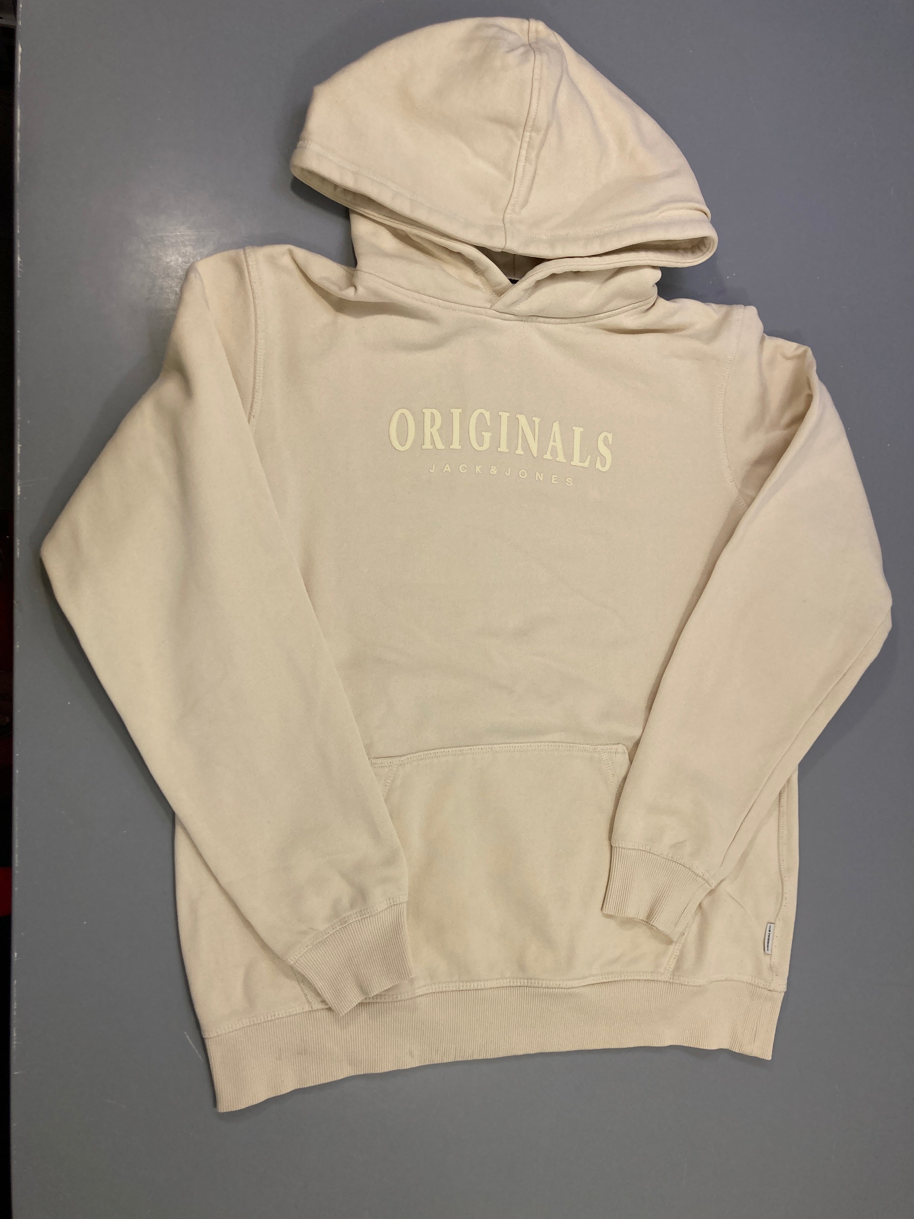 Sweat capuche écru logo