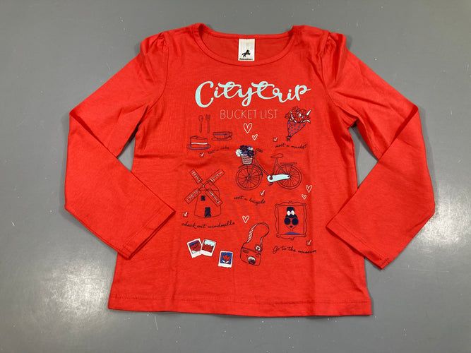 T-shirt m.l rouge citytrip, moins cher chez Petit Kiwi