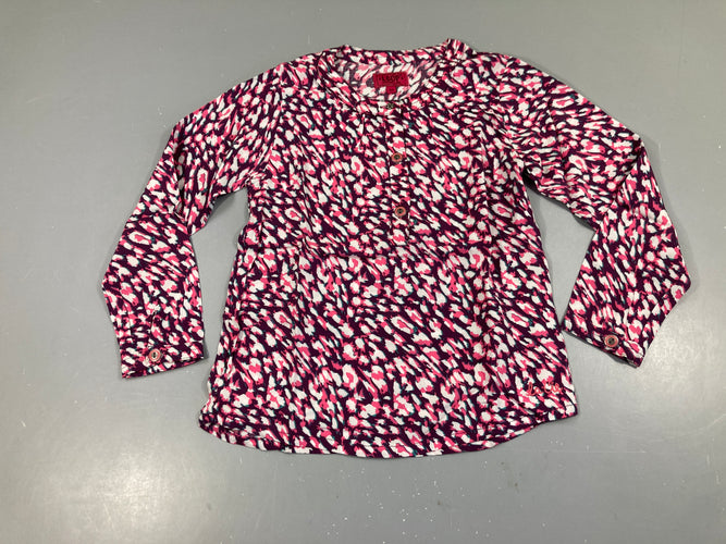 Blouse m.l motifs mauve/blanc/rose, moins cher chez Petit Kiwi