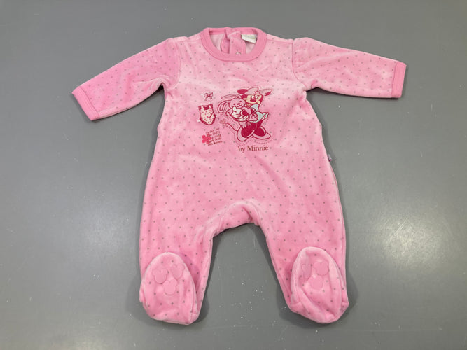 Pyjama rose étoiles, Minnie et lapin brodés, moins cher chez Petit Kiwi