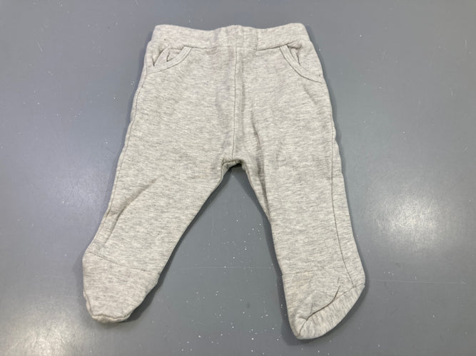 Pantalon gris chiné, poches obliques, pieds, moins cher chez Petit Kiwi