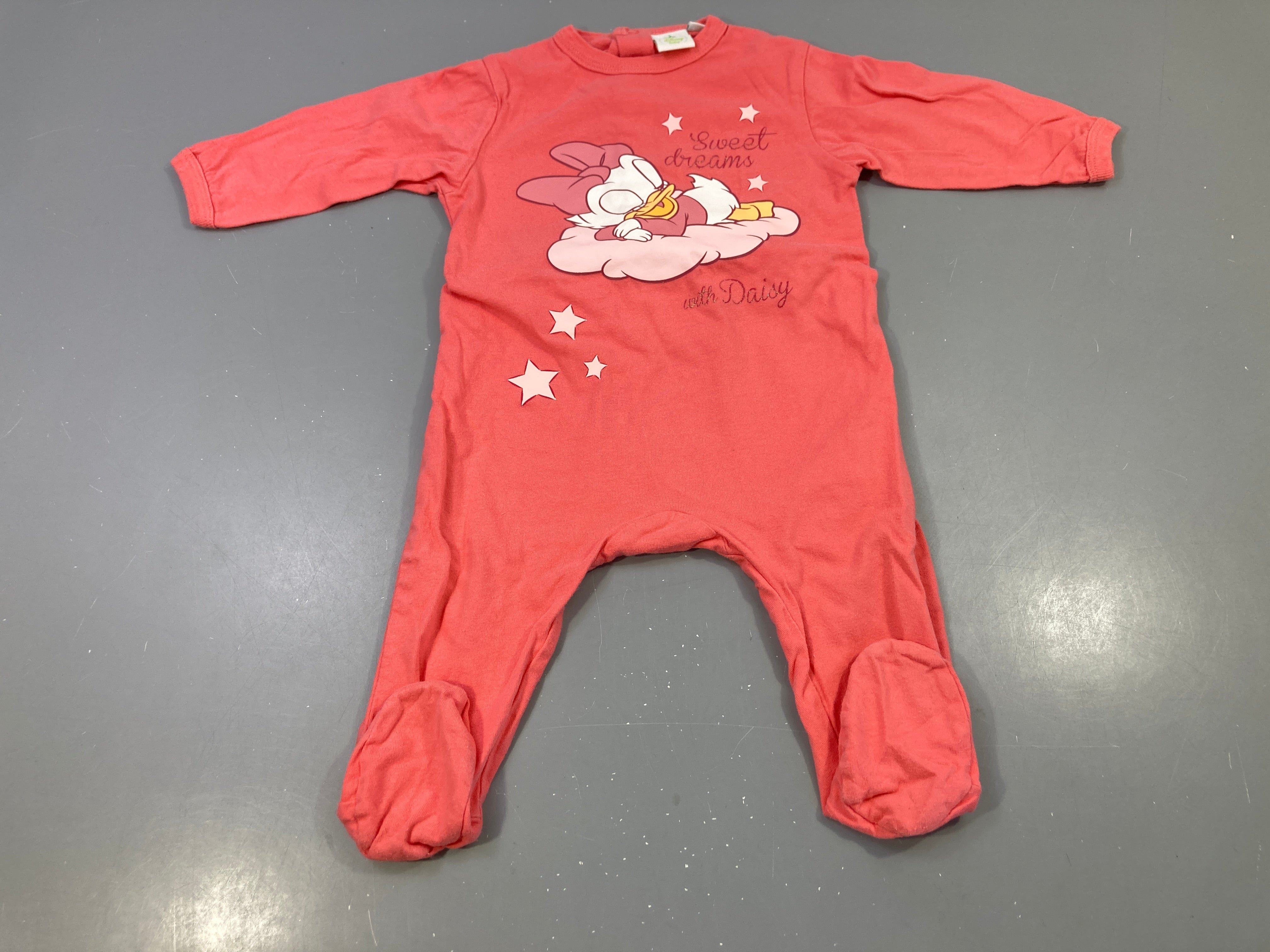 Pyjama corail, Daisy brodée 'Sweet dreams'