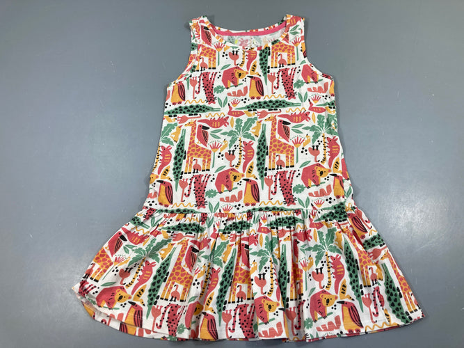 Robe s.m jersey animaux multicolores, moins cher chez Petit Kiwi