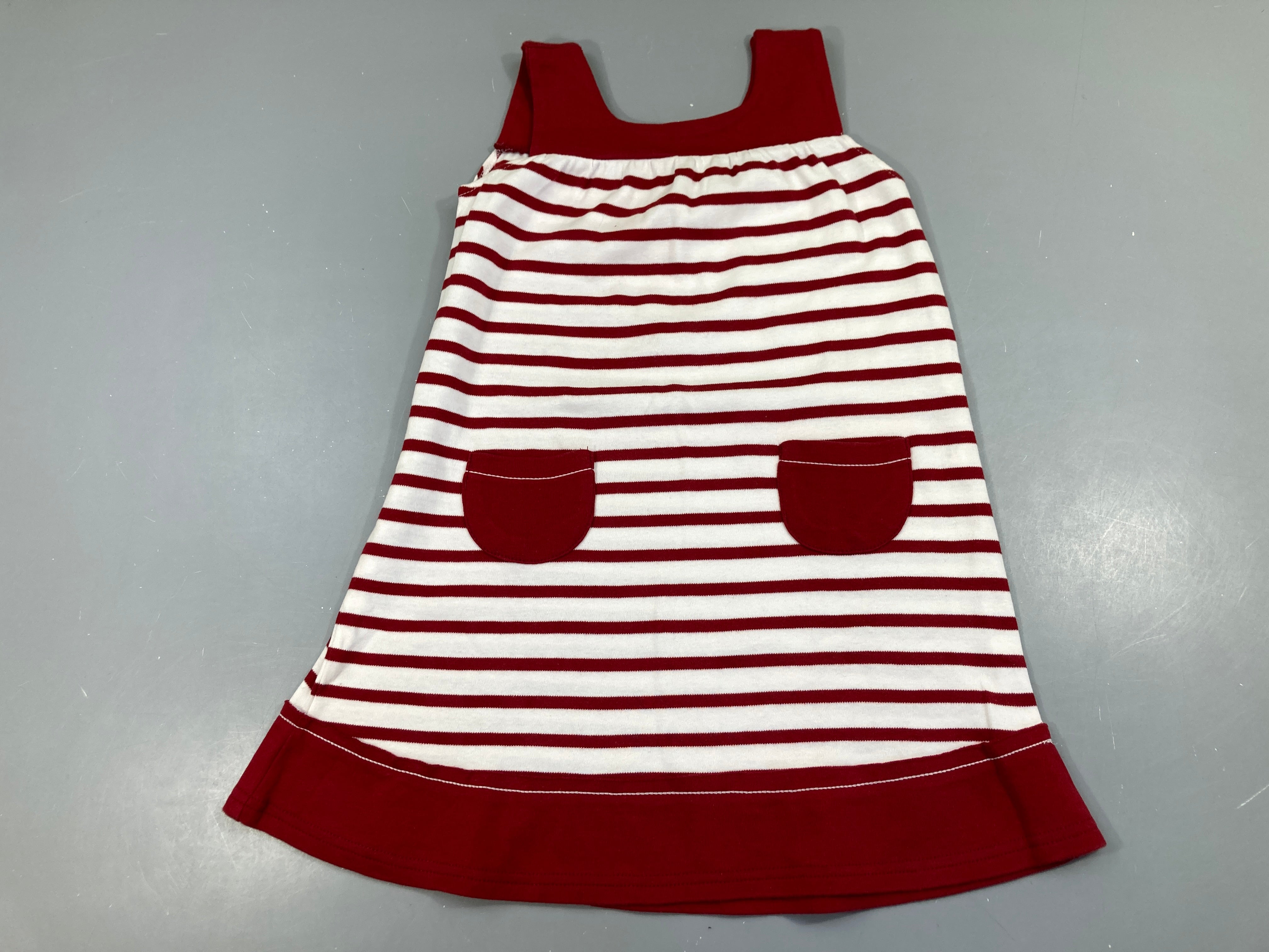 Robe s.m jersey blanc rayé rouge