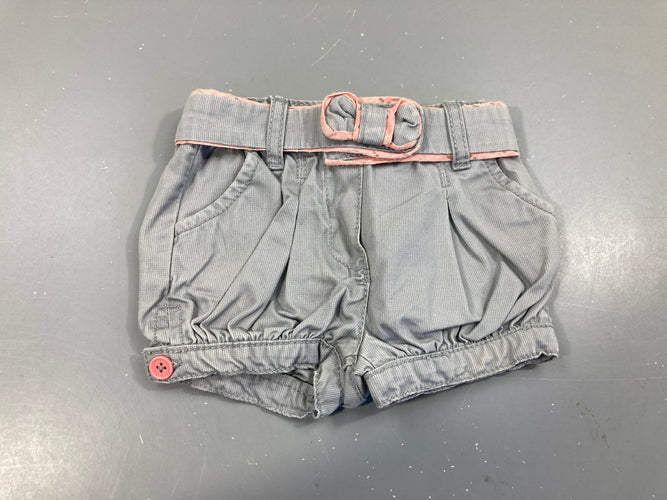 Short velours côtelé gris noeud, moins cher chez Petit Kiwi