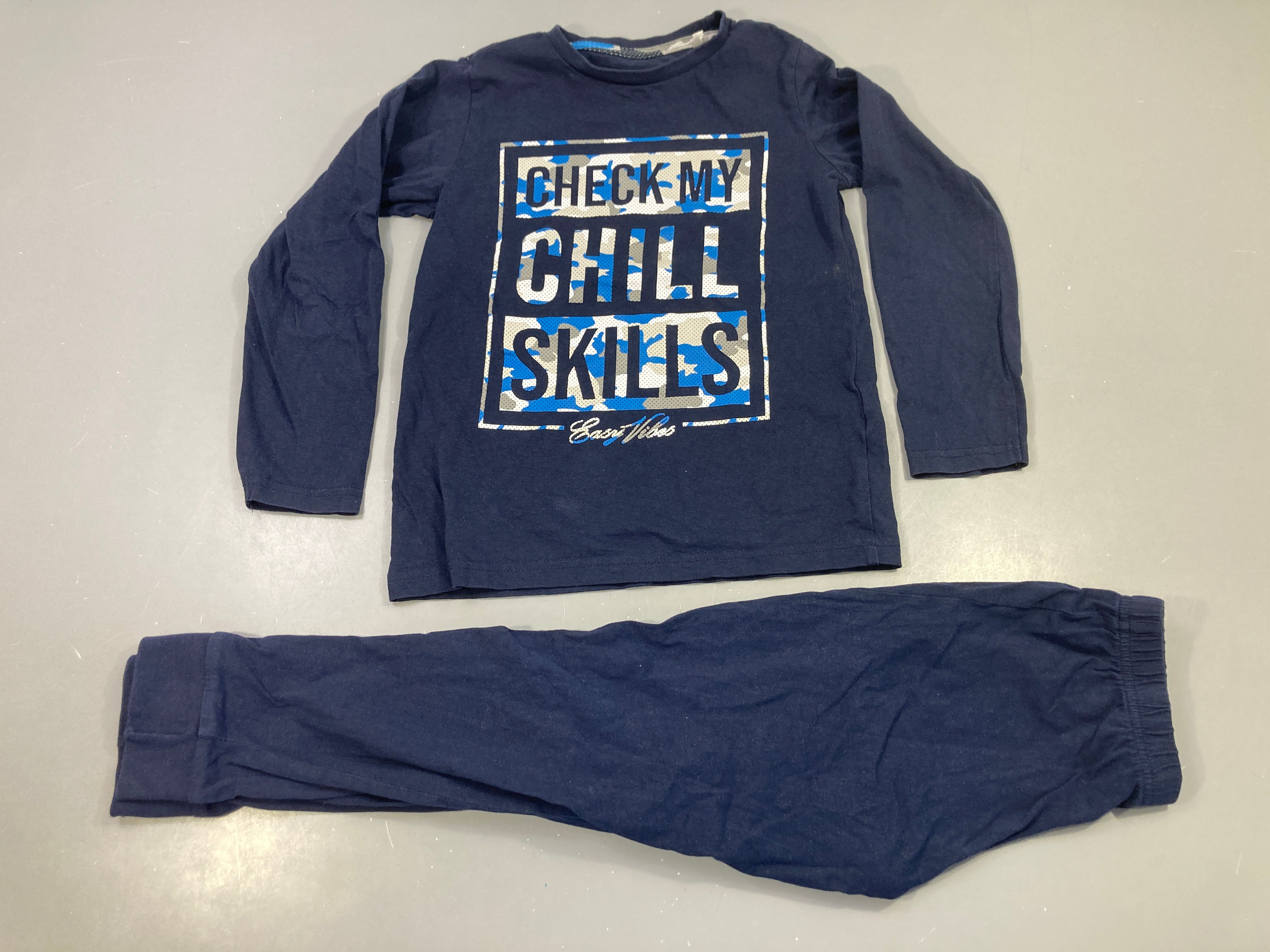 Pyjama jersey 2pcs marine, 'Check my Chill Skills' camouflage