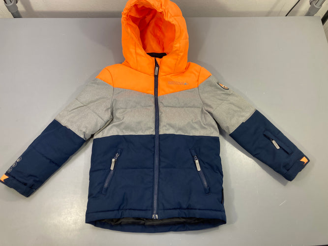 Veste de ski orange/gris/marine, capuche, poches zippées, Northville, moins cher chez Petit Kiwi