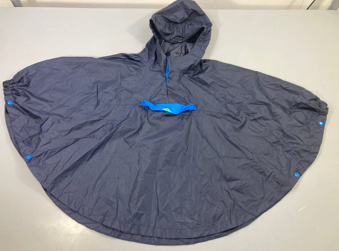 Poncho imperméable marine, capuche, boutons pression côtés, moins cher chez Petit Kiwi