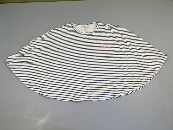 T-shirt m.c poncho blanc rayé gris foncé, moins cher chez Petit Kiwi