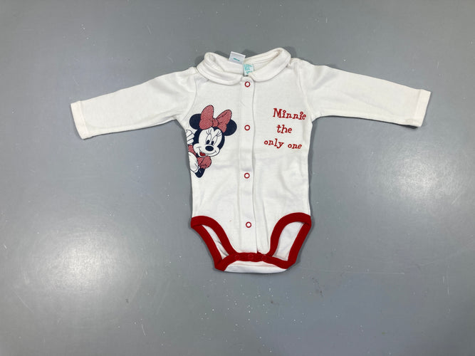 Body blanc Minnie col, moins cher chez Petit Kiwi