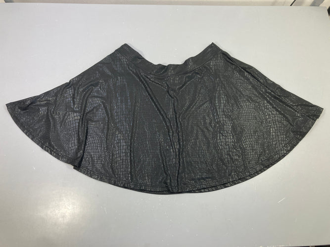 Jupe patineuse noire, effet croco, moins cher chez Petit Kiwi