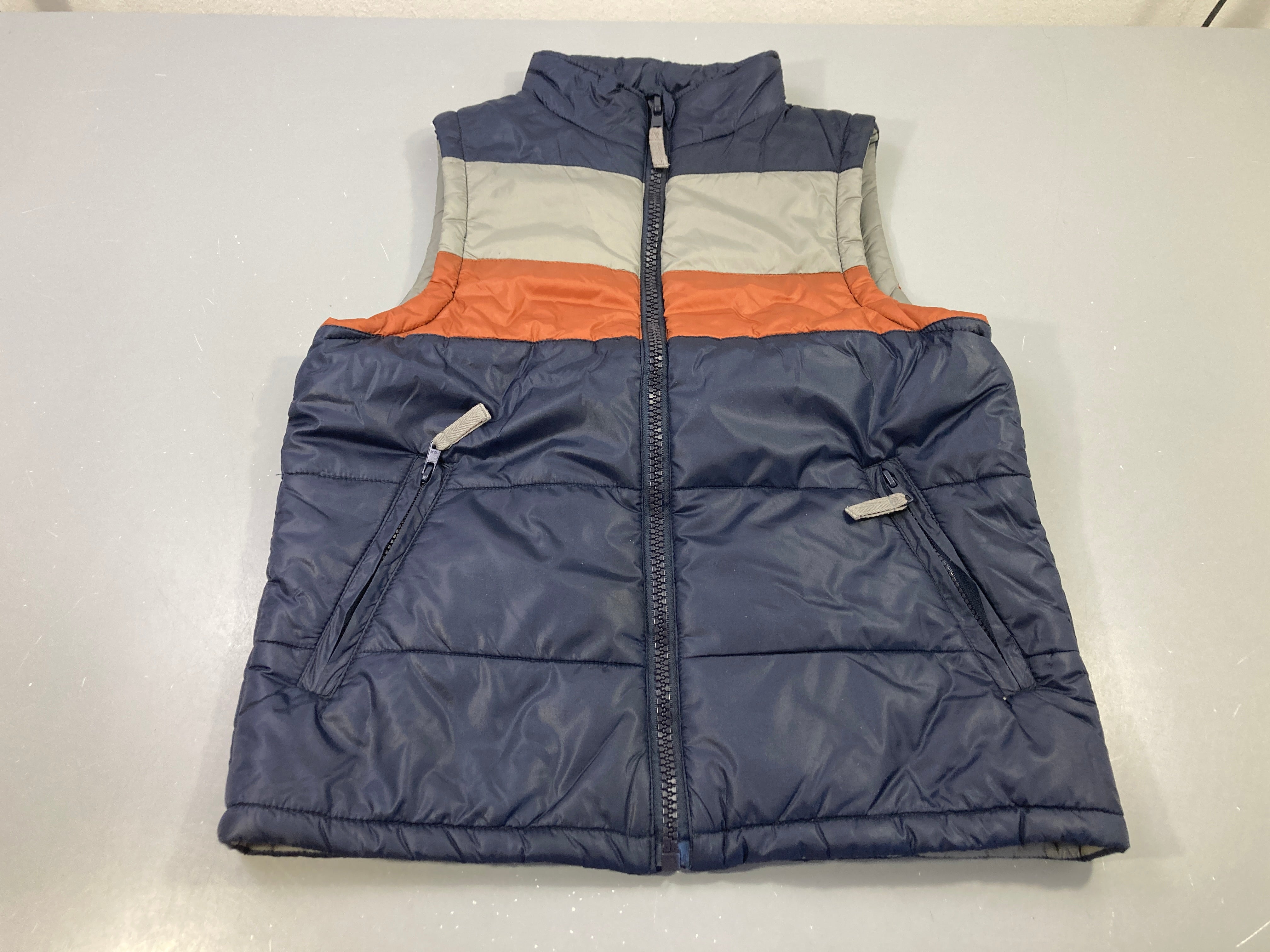 Bodywarmer marine/gris/orange, zippé