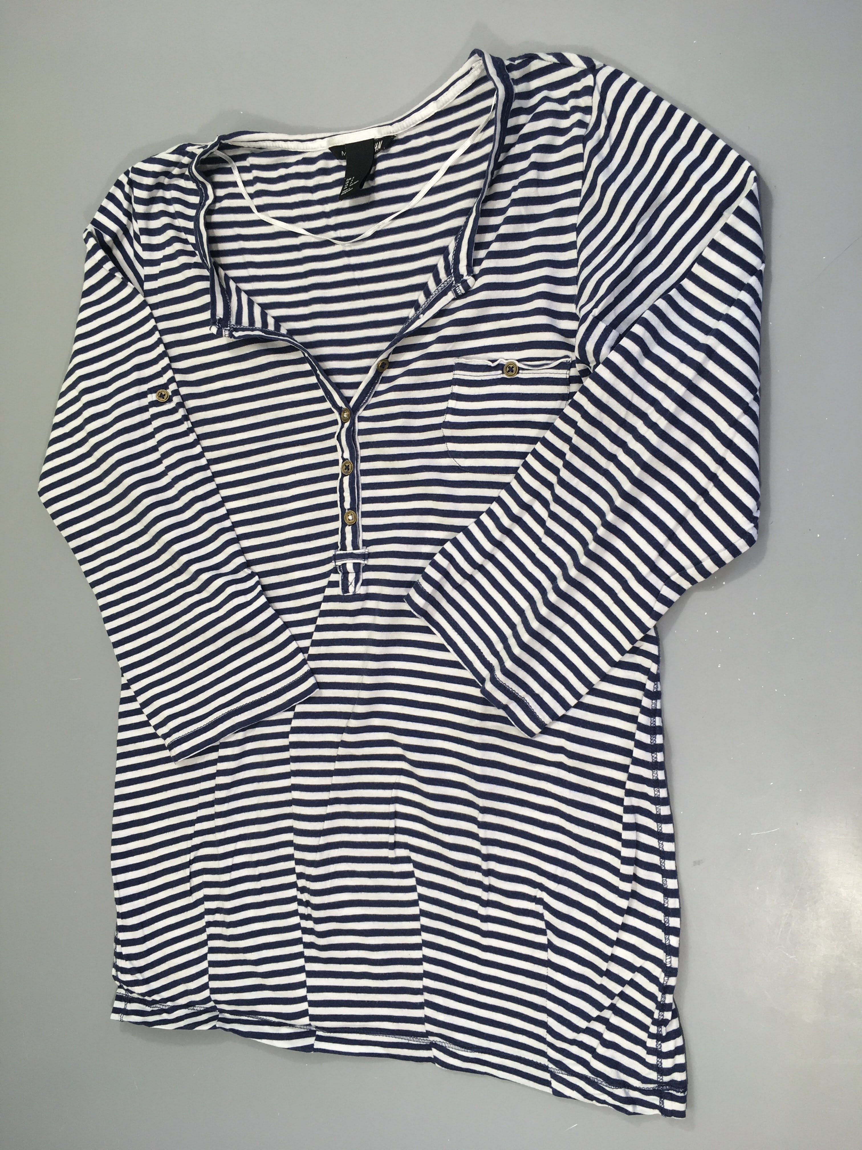 Tunique ml jersey blanc rayé bleu