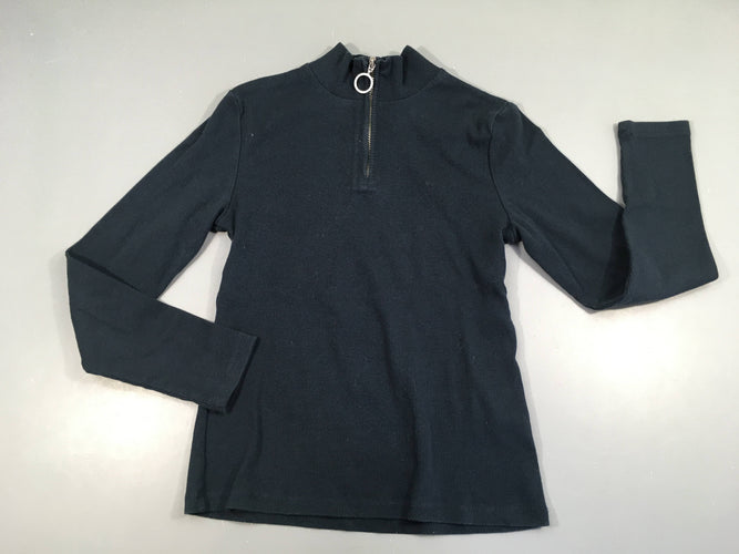 T-shirt m.l bleu foncé côtelé col camionneur, moins cher chez Petit Kiwi
