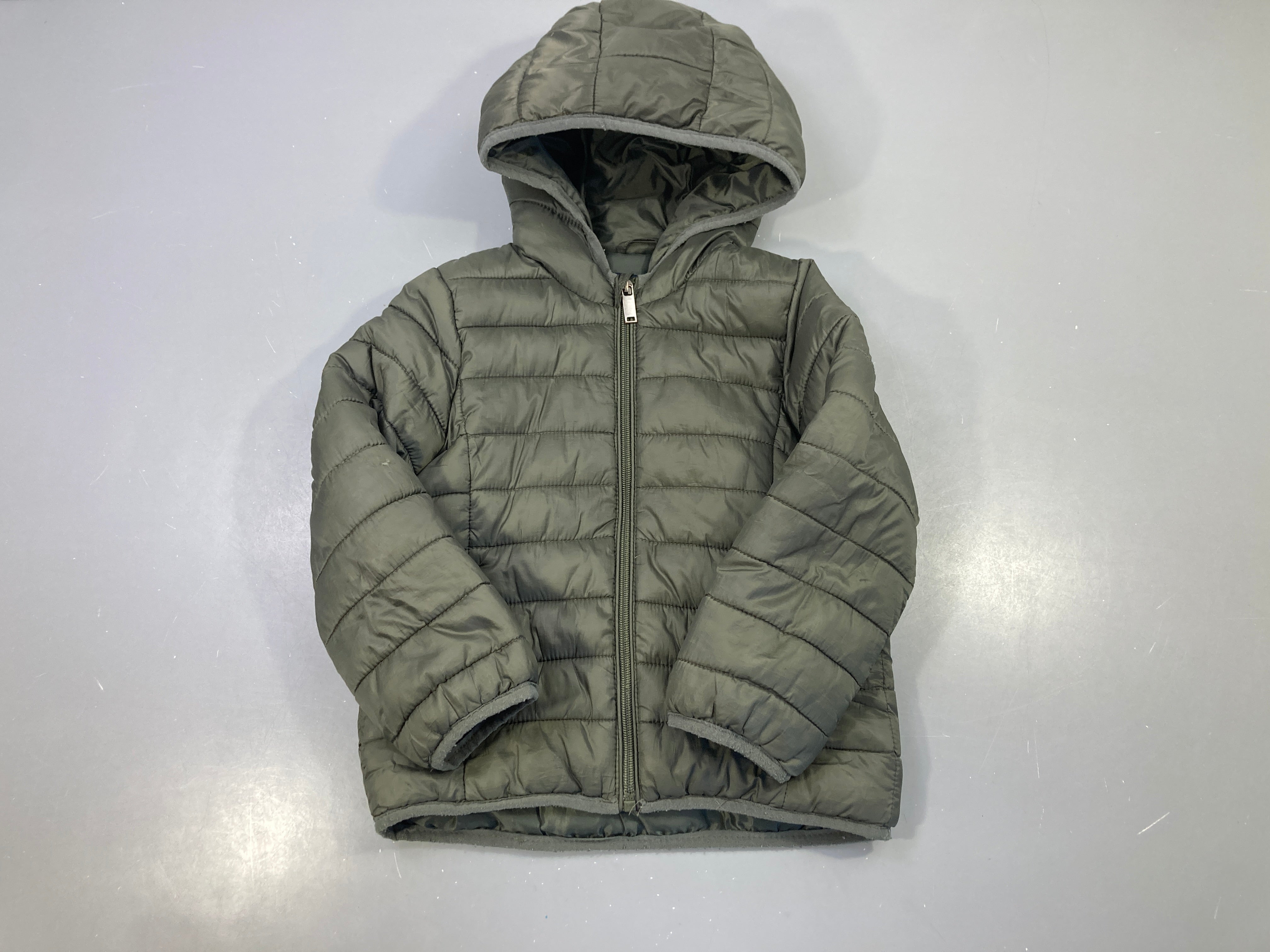Doudoune capuche kaki zippée