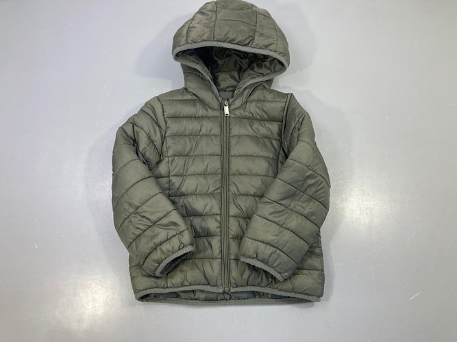 Doudoune capuche kaki zippée, moins cher chez Petit Kiwi