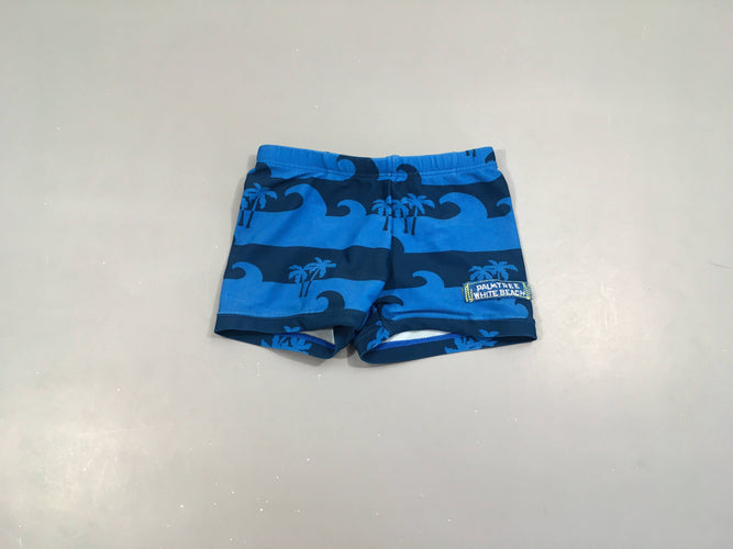 Maillot boxer bleu palmiers, moins cher chez Petit Kiwi