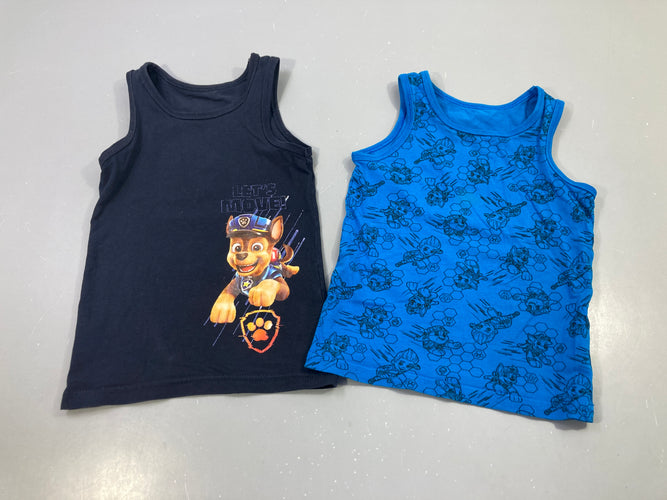 Lot 2 chemisettes s.m marine Chase & bleu Pat'Patrouille, moins cher chez Petit Kiwi