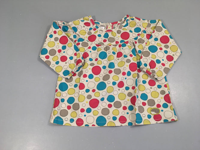 Blouse ml beige pois, moins cher chez Petit Kiwi