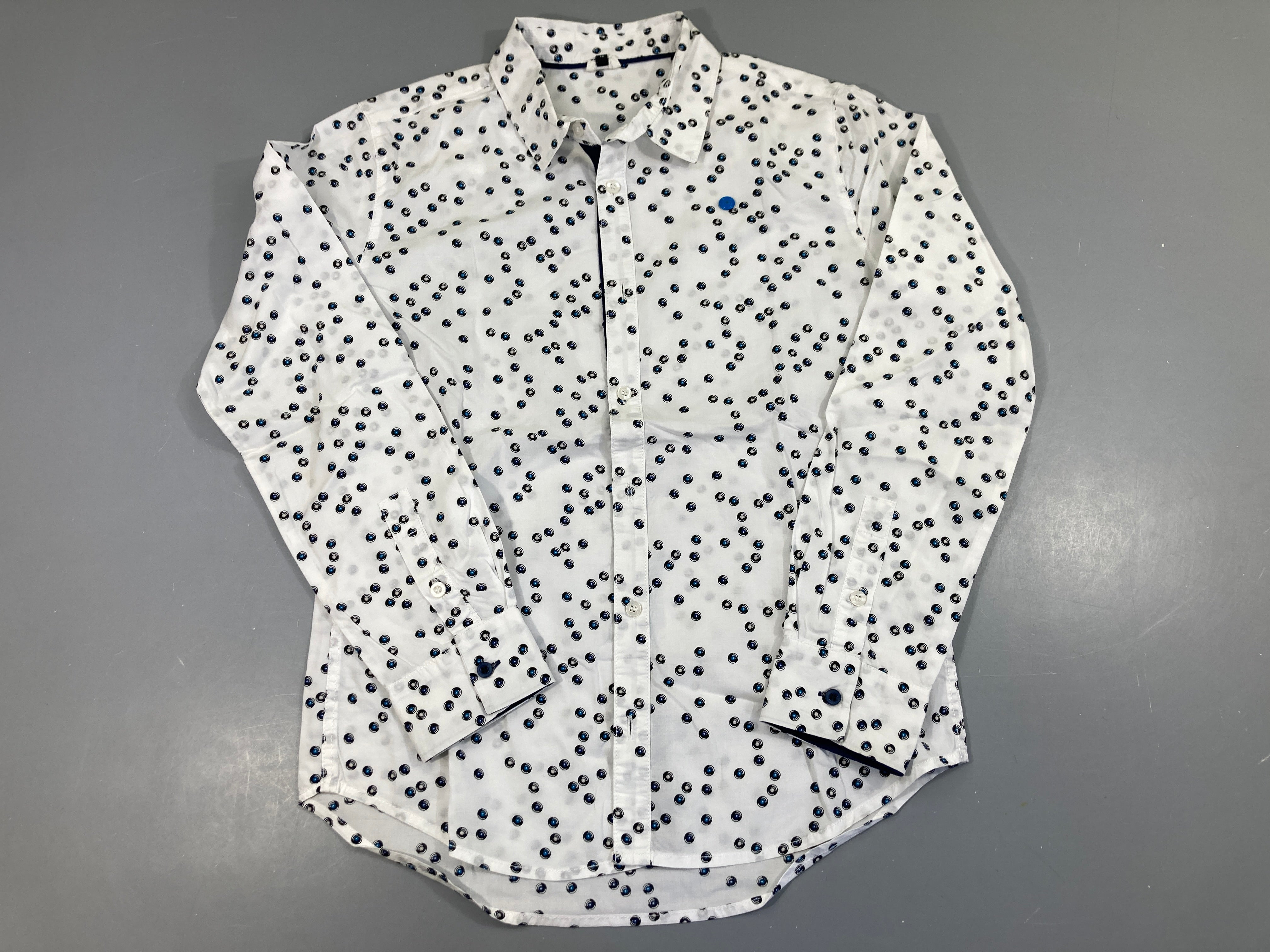 Chemise m.l blanche pois