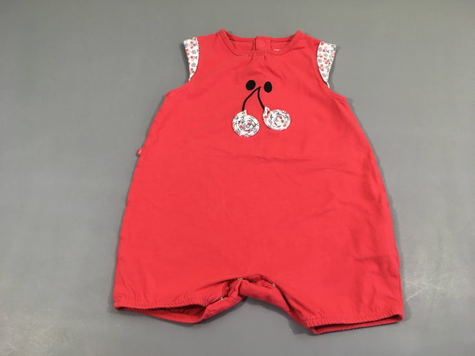 Combishort rouge, cerise, moins cher chez Petit Kiwi
