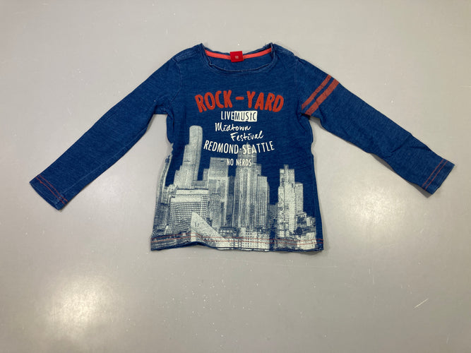 T-shirt m.l bleu flammé Rock-Yard Seattle, moins cher chez Petit Kiwi