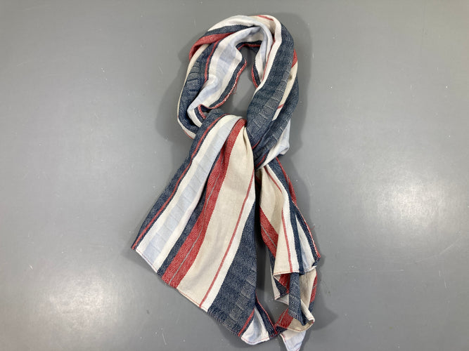 Foulard rayé blanc/rouge/bleu marine, moins cher chez Petit Kiwi