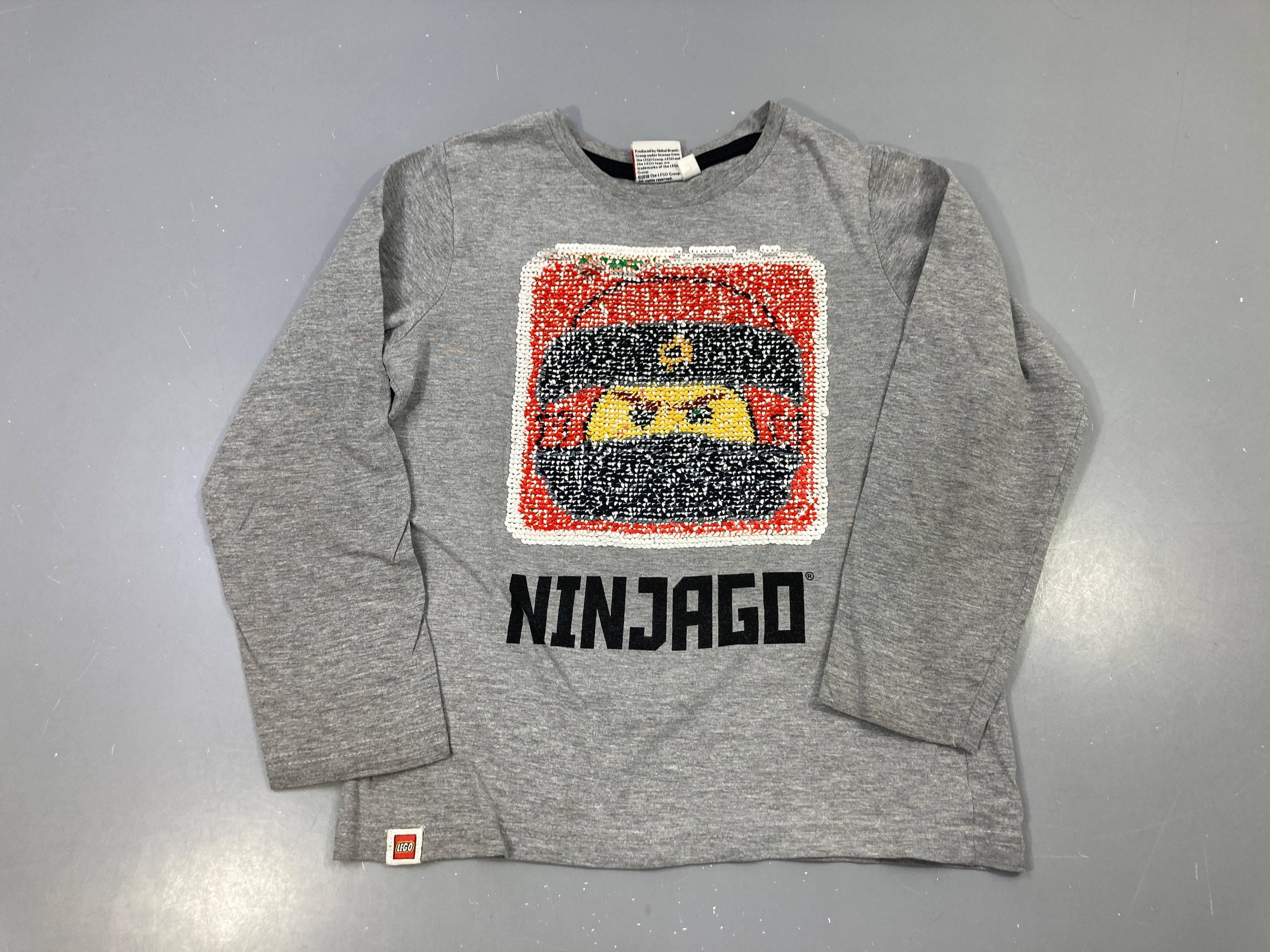 T-shirt m.l gris chiné Ninjago sequins réversibles