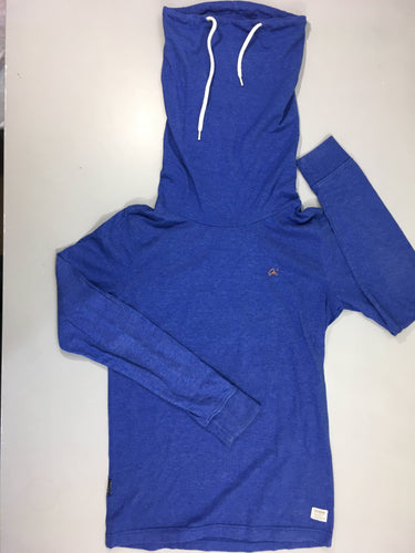 Sweat léger bleu col châle, bouloché, moins cher chez Petit Kiwi