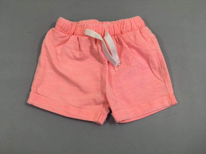 Short jersey rose néon flammé, petite tache, moins cher chez Petit Kiwi