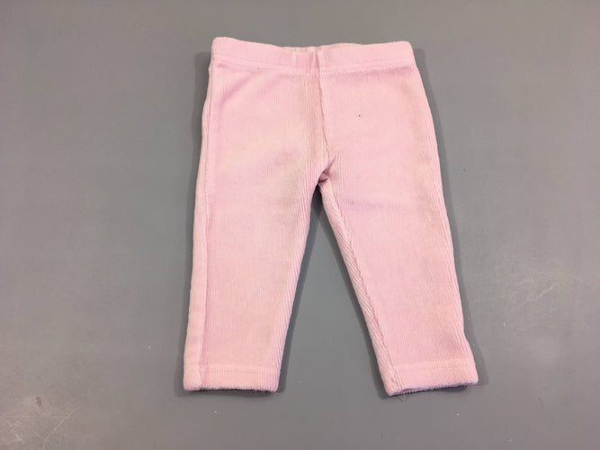 Legging velours côtelé rose clair, moins cher chez Petit Kiwi