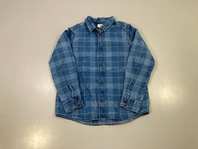 Chemise m.l bleue à carreaux, moins cher chez Petit Kiwi